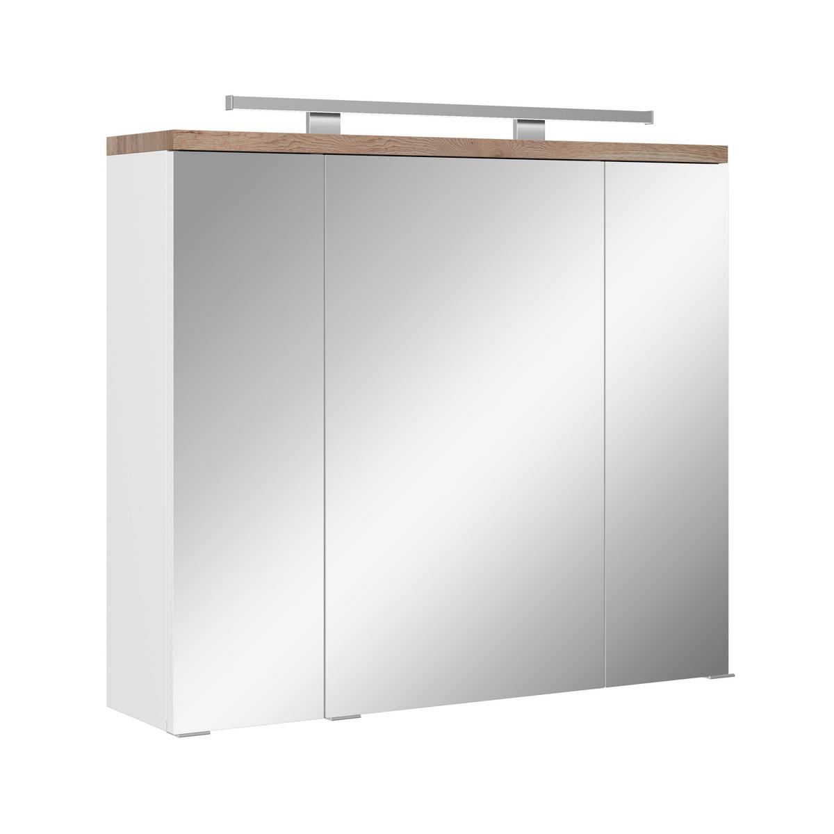 Omara Z Ogledalom Marbella, Bela, Led - barve kroma/bela, Moderno, kovina/steklo (80/70/20cm) - Mömax
