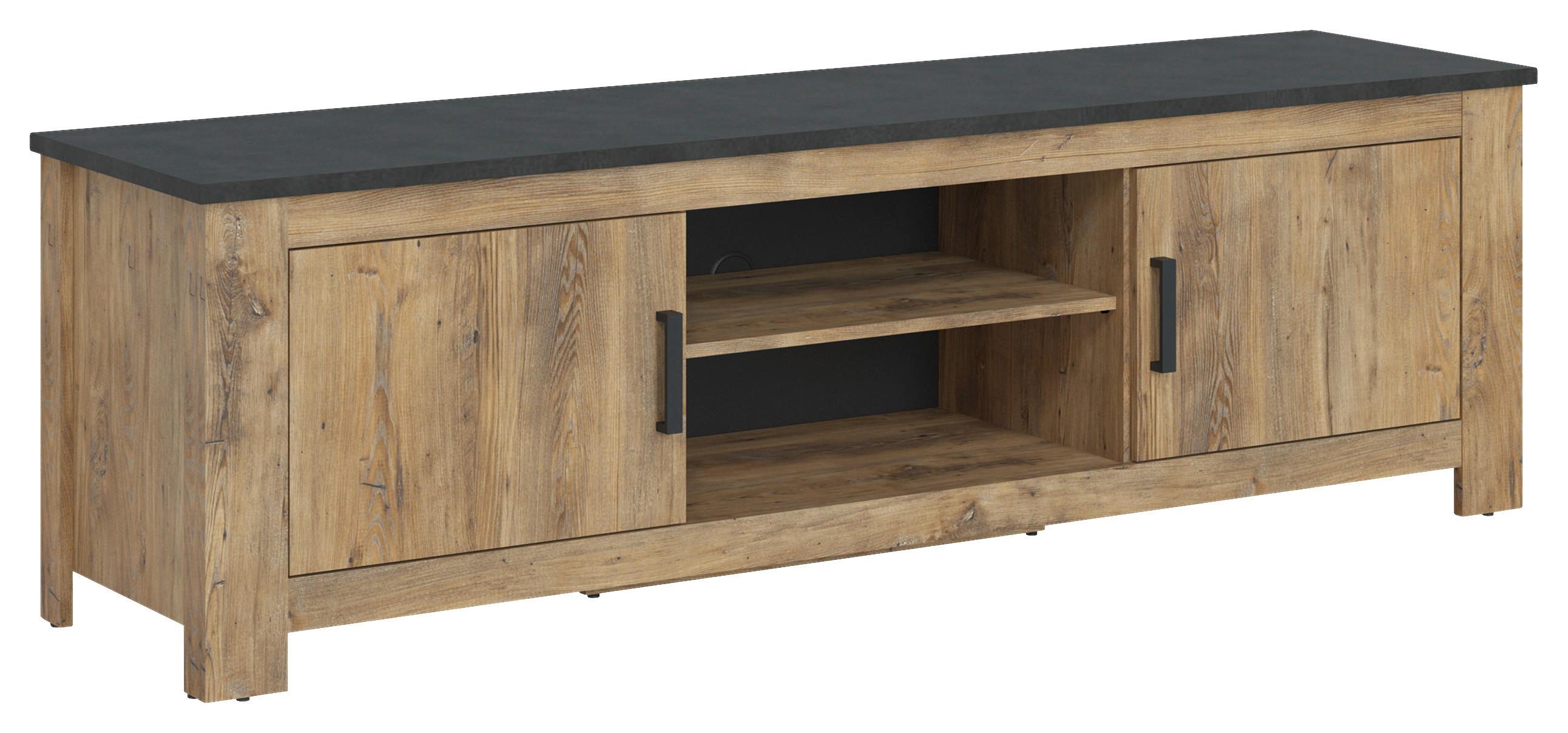 Comodă TV RAPALLO - castaniu, Modern, material pe bază de lemn (189/57,7/48cm) - Modern Living