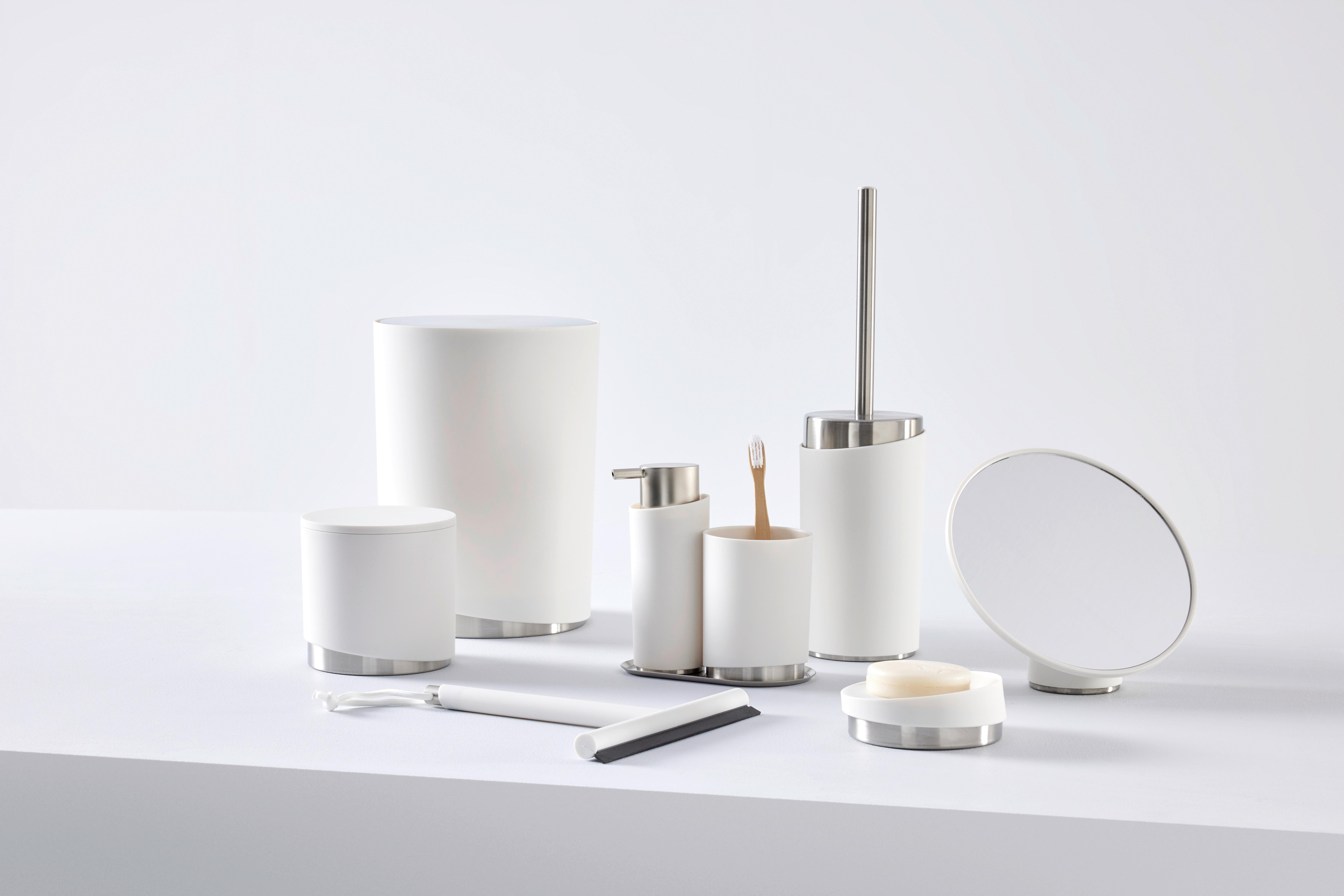 Kosmetikspiegel Chris in Weiss - Weiss, Modern, Glas/Kunststoff (19,9/17,2/13,3cm) - Premium Living