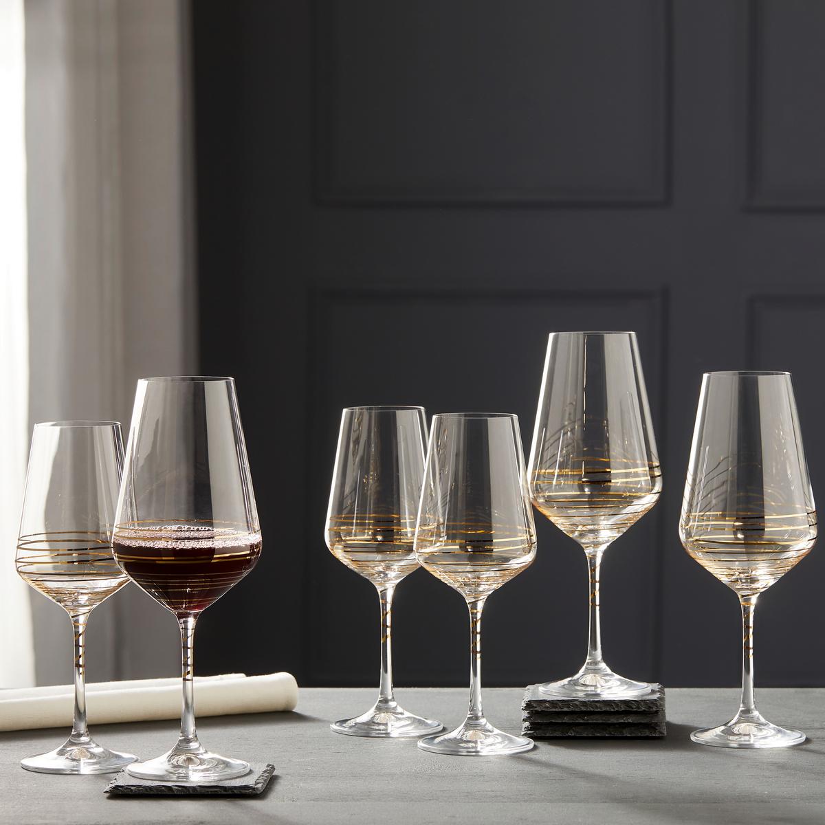 Pahar pentru vin roșu Elegance - străveziu/auriu, Modern, sticlă (0,55l) - Bohemia