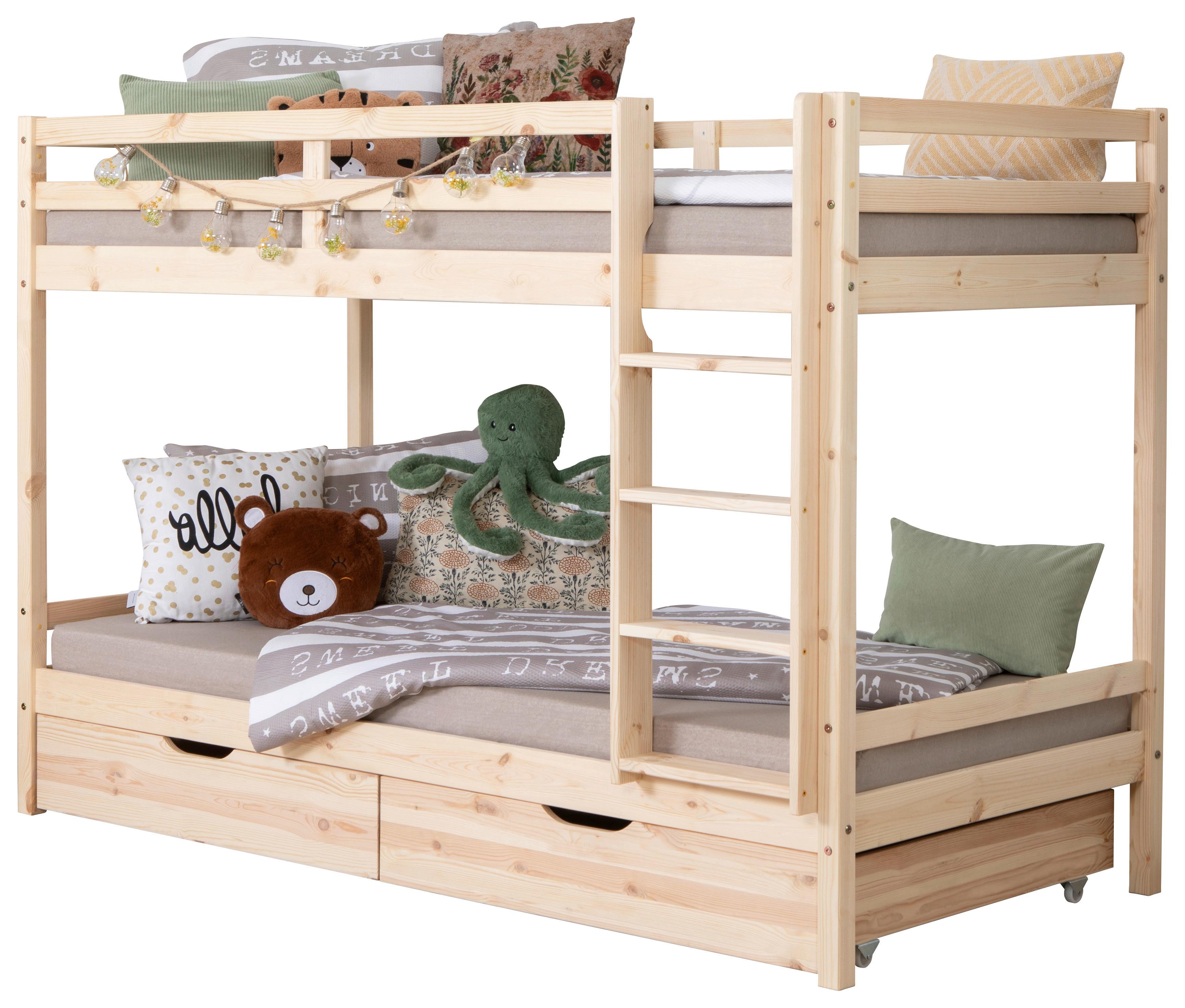 Etagenbett Holz Rene 207x101x141 cm - Naturfarben, MODERN, Holz (90cm) - MID.YOU