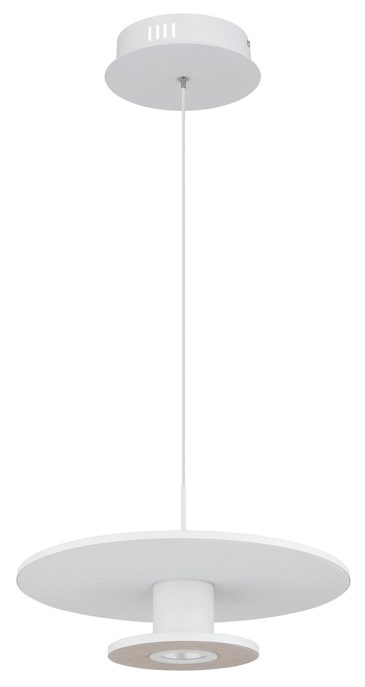 LED-Hängeleuchte Carter Weiß max. 24 Watt - Beige/Hellgrau, Basics, Kunststoff/Textil (38/150cm) - Globo