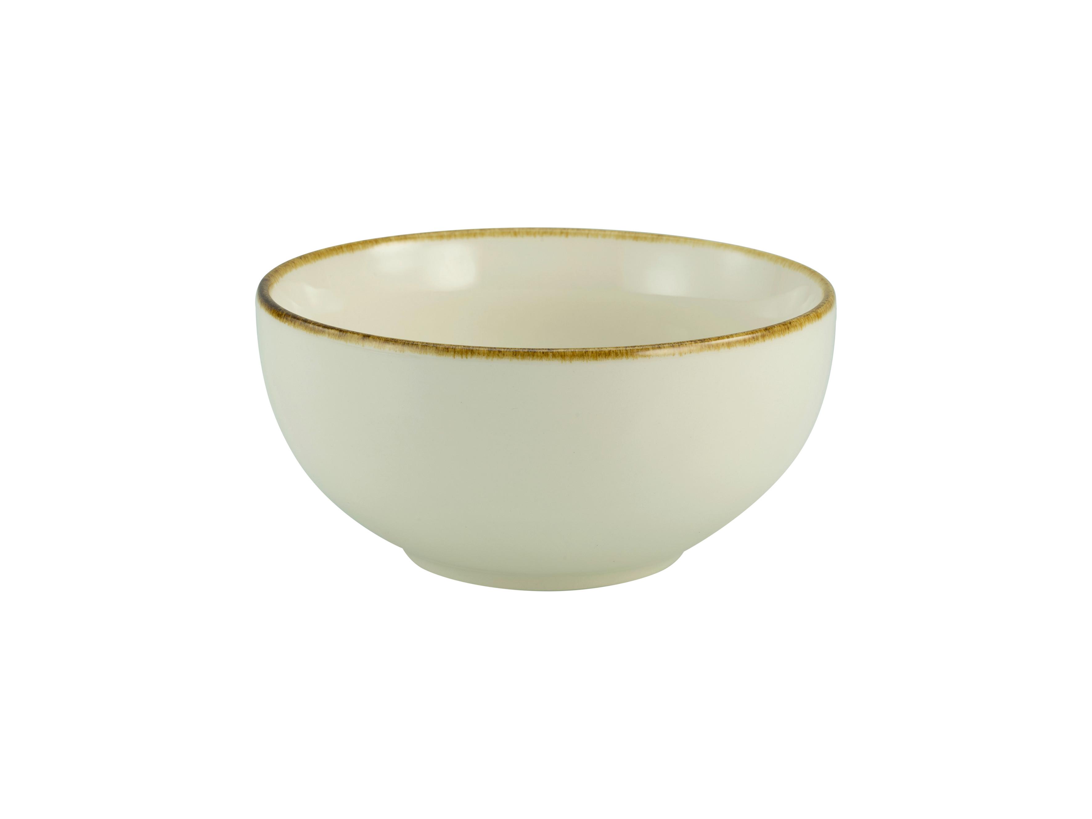 MISECZKA DO MUSLI LINEN - kremowy/biały, ceramika (14/14/7cm) - Premium Living