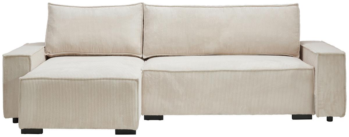 Sarokkanapé Verano - krémszínű, Modern, textil (157/265cm) - Mömax