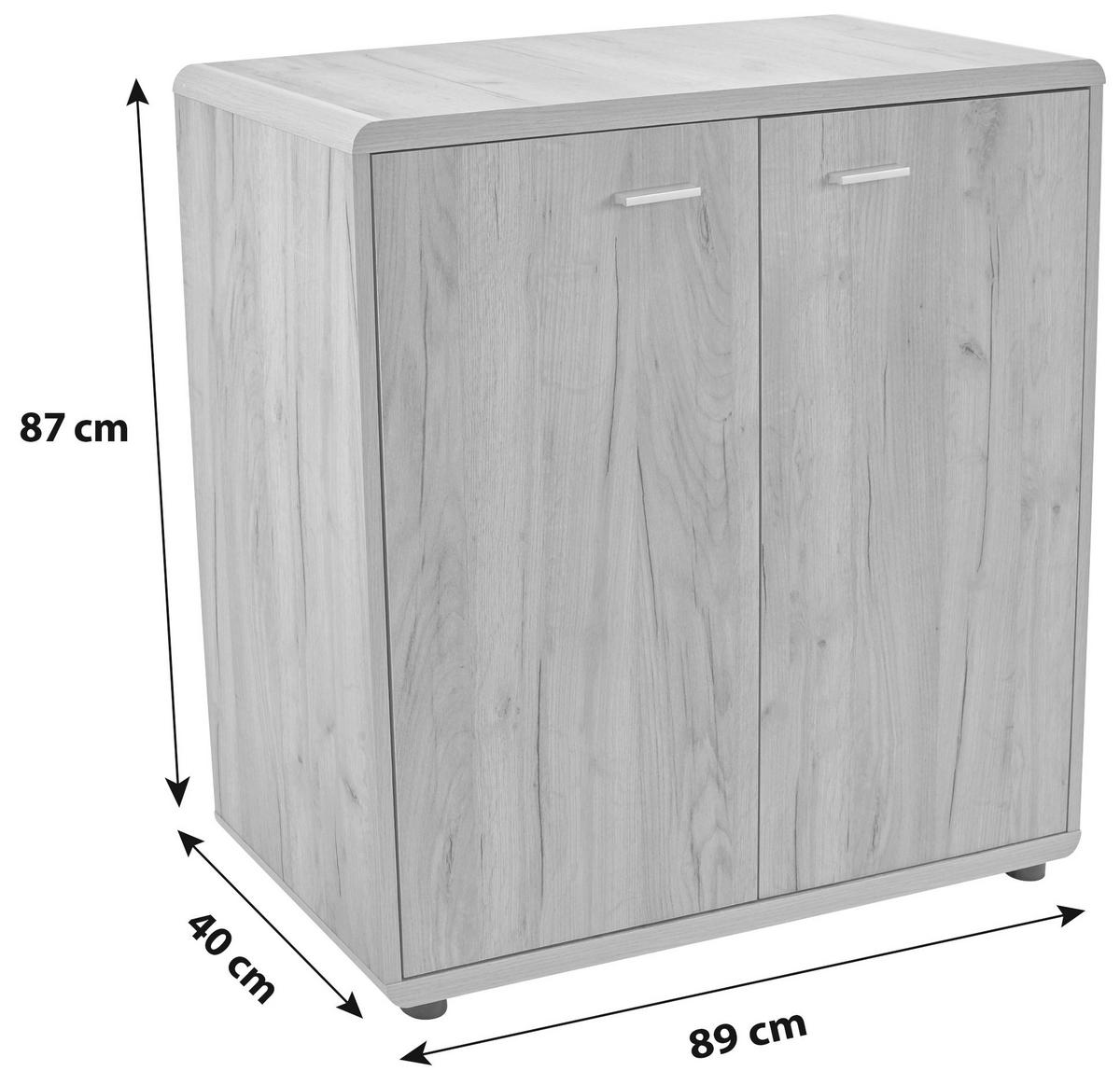 Komoda Fontana New Ftk01 - boje hrasta/tamno siva, Moderno, drvni materijal/plastika (89,2/87,2/40cm) - Modern Living