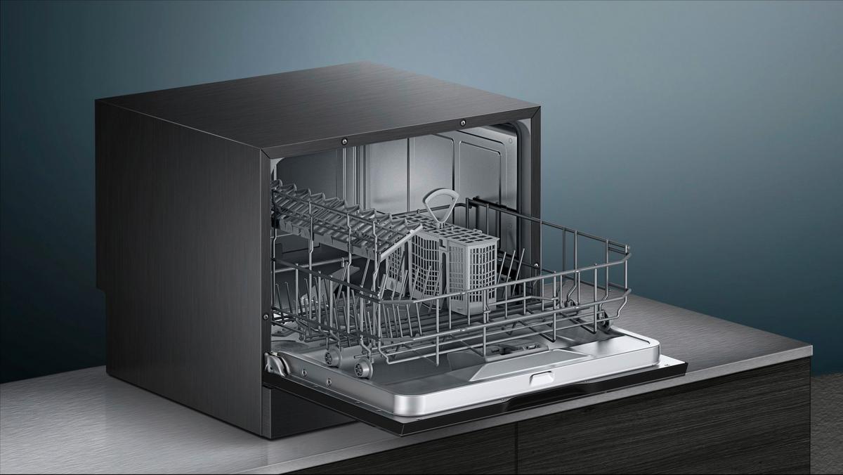 Geschirrspüler SK25IB00TE Schwarz - Schwarz, Natur, Metall (55,1/45/50cm) - Siemens