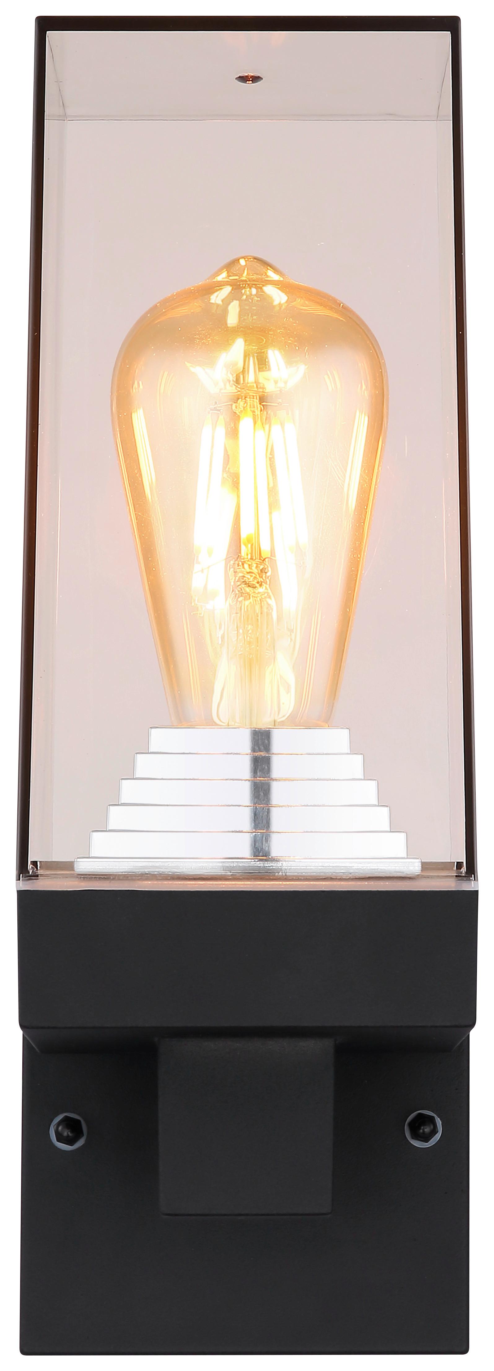 Zunanja Svetilka 31370 - črna/prozorno, Basics, kovina/umetna masa (11/14/29cm) - Globo