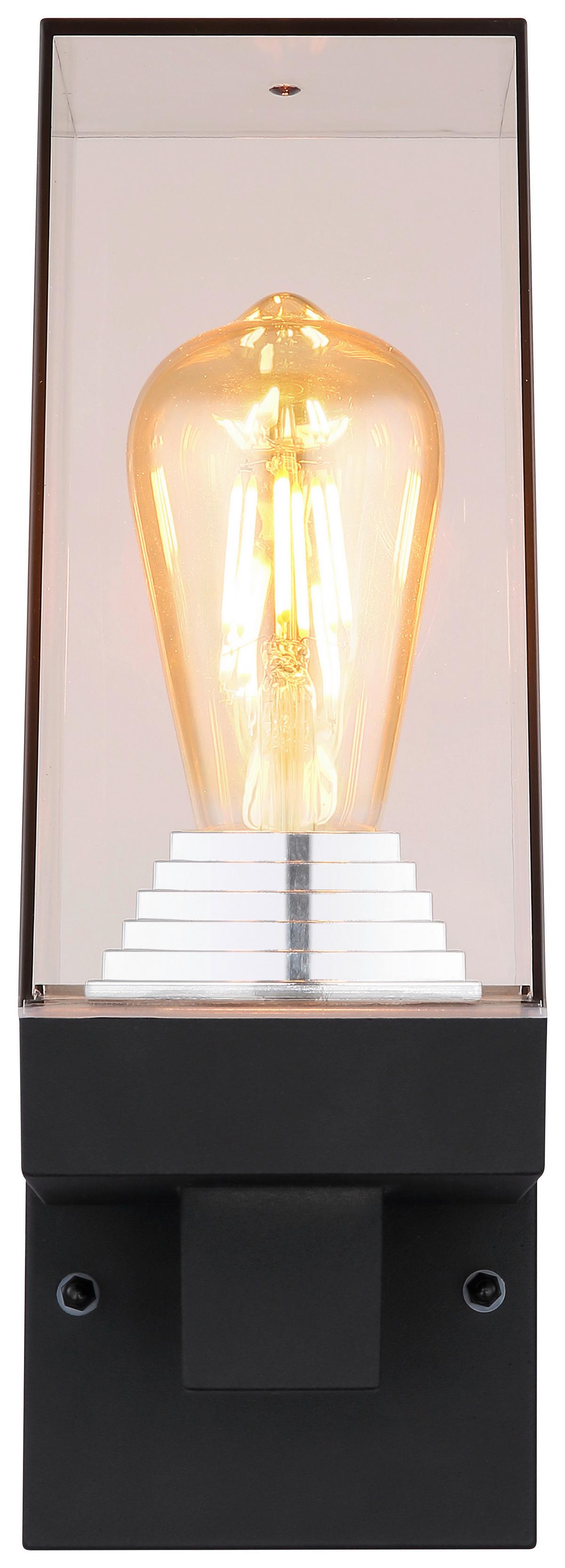 Zunanja Svetilka 31370 - črna/prozorno, Basics, kovina/umetna masa (11/14/29cm) - Globo