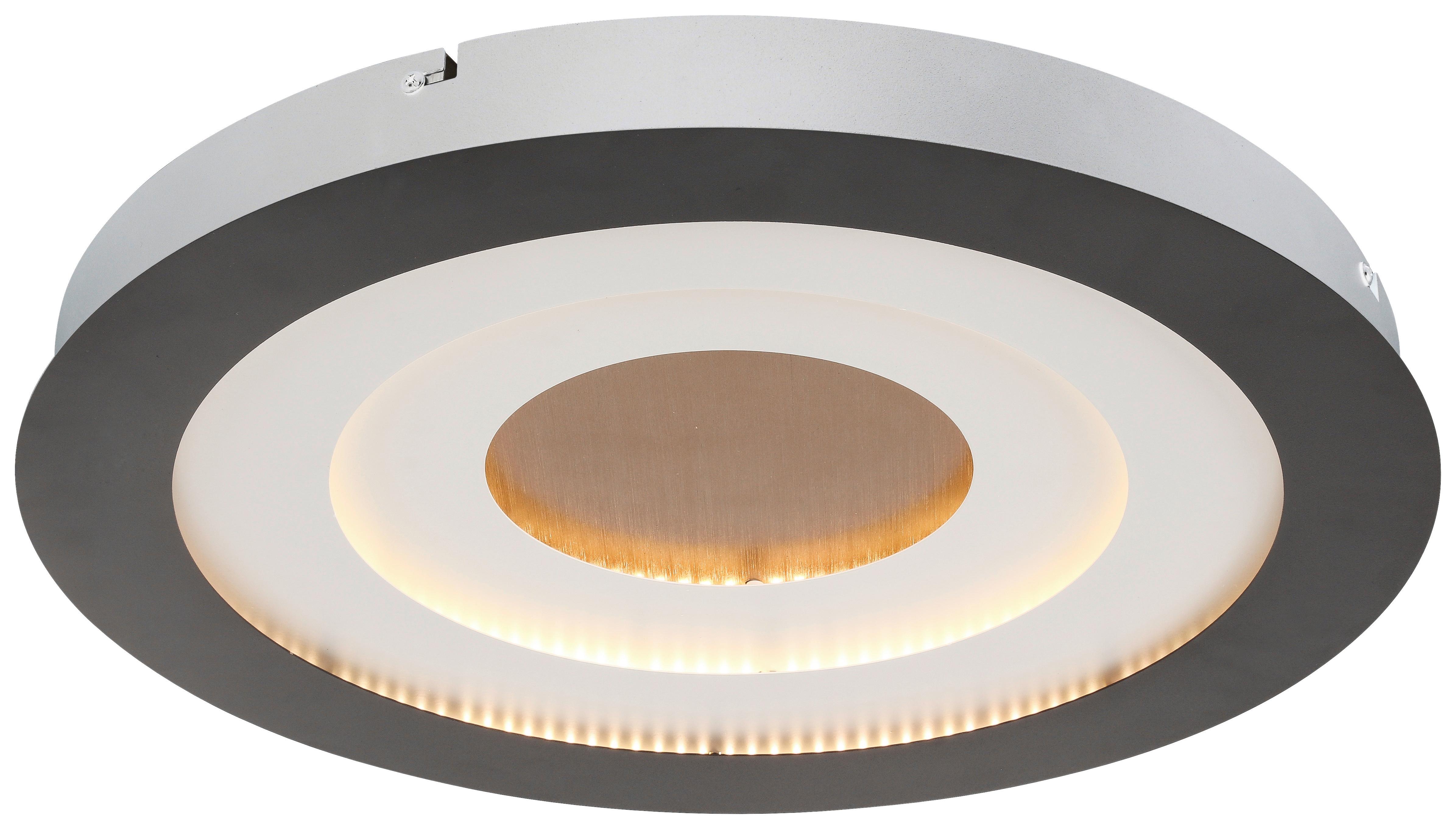 Led Plafonjera Sprimo - bela/zlatna, Moderno, metal/plastika (46/4,5cm) - Modern Living