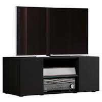 TV-Element Lowina 95 Schwarz - Schwarz, KONVENTIONELL, Glas/Holzwerkstoff (95/37,8/40,3cm) - MID.YOU