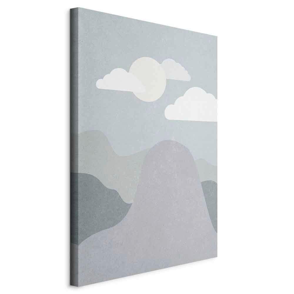 Slika Na Platnu Mountain Adventure - pastelno modra, Basics, tekstil/les (80/120/1.2cm) - artgeist