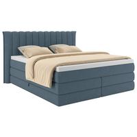 Boxspringbett Lina Blau ca. 180x200cm - Blau, KONVENTIONELL, Holz/Holzwerkstoff (180/200cm) - Premium Living