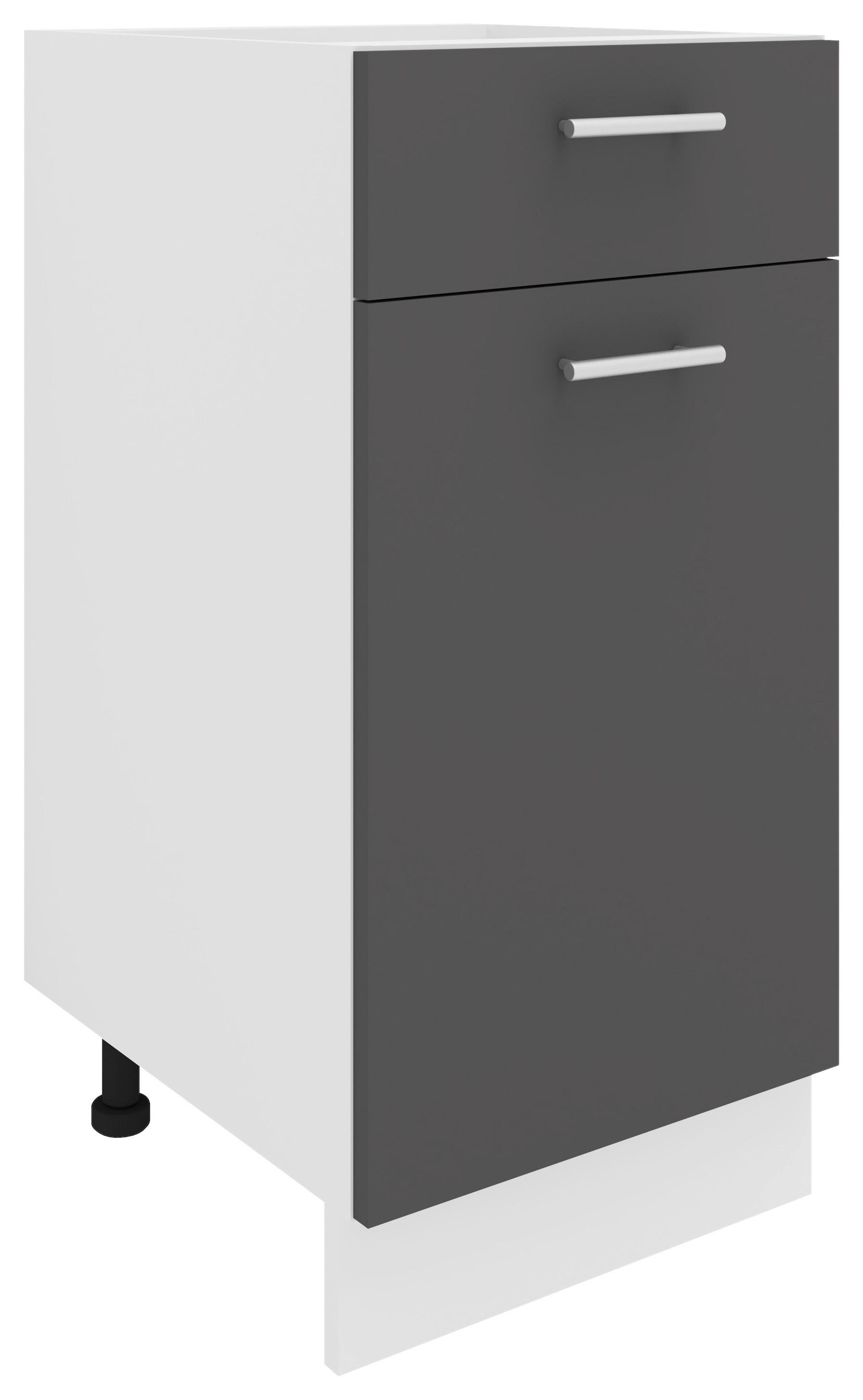 Kuhinjska Spodnja Omarica Esilo, Siva, Bela - bela/barve aluminija, Konvencionalno, kovina/leseni material (40/82/46cm) - MID.YOU