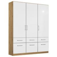 Ormar S Klasičnim Vratima Berlin - hrast Artisan/bijela visoki sjaj, Moderno, drvni materijal/plastika (136/197/54cm) - Modern Living