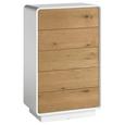 Kommode in Weiß/Eichefarben - Eichefarben/Weiß, MODERN, Holz/Holzwerkstoff (60/100/40cm) - PREMIUM LIVING
