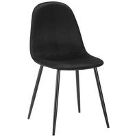 Stol Lio, Črna, Žamet - črna, Moderno, kovina/tekstil (43/86/55cm) - Bessagi Home