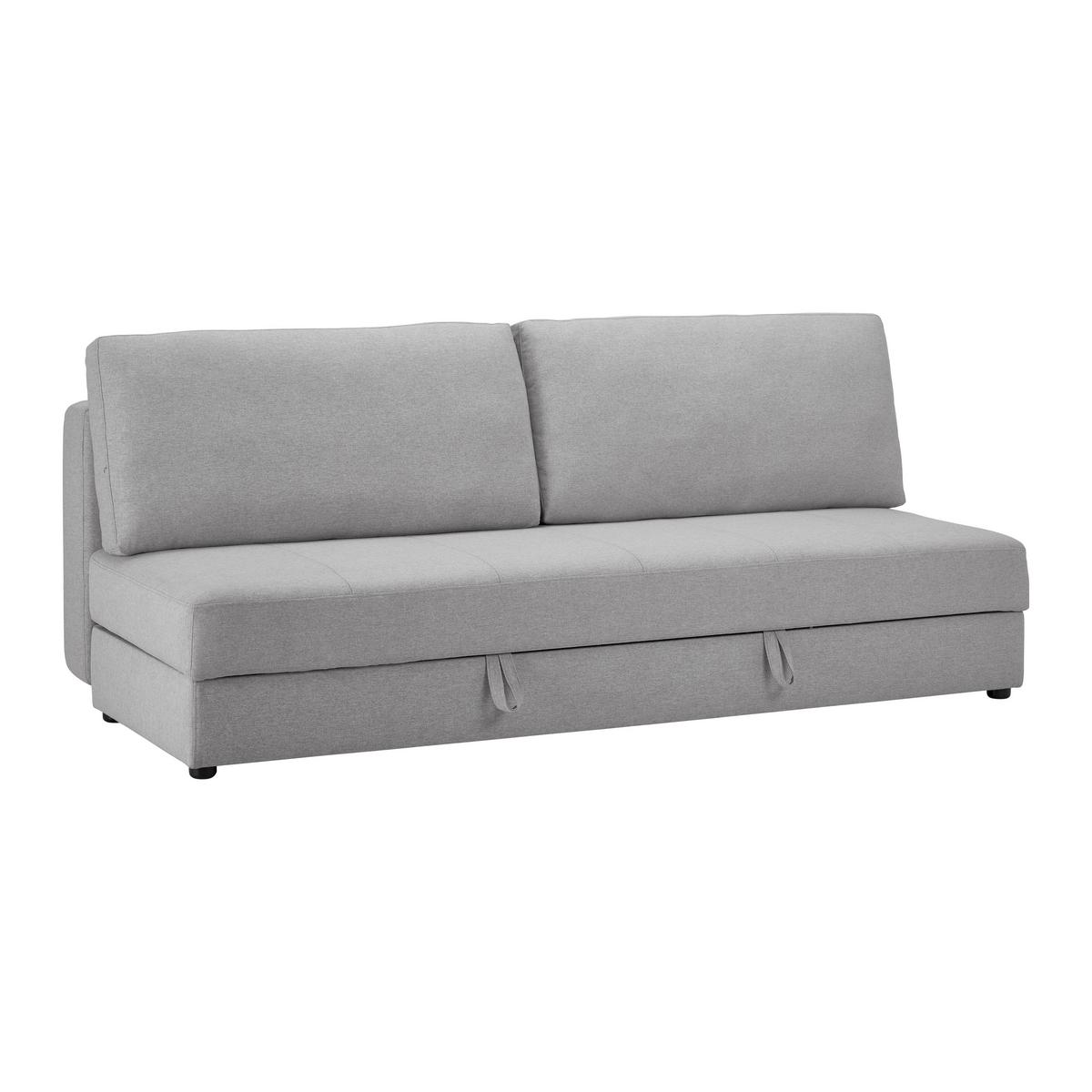 Schlafsofa Claudio Hellgrau Webstoff - Hellgrau/Schwarz, MODERN, Holz/Kunststoff (200/85/93cm) - Bessagi Home