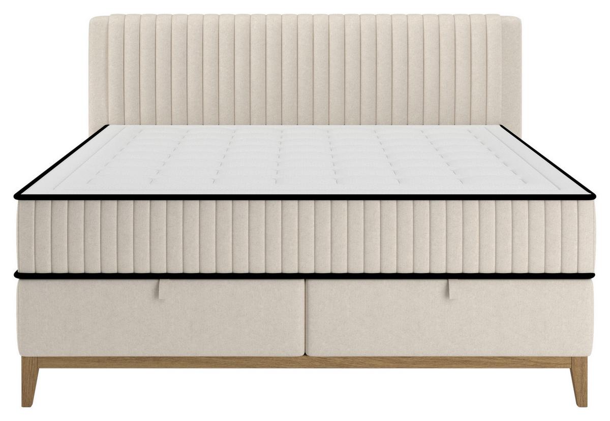 Bett Elena Creme ca. 180x200cm - Creme, KONVENTIONELL, Holz/Holzwerkstoff (180/200cm) - Sembella