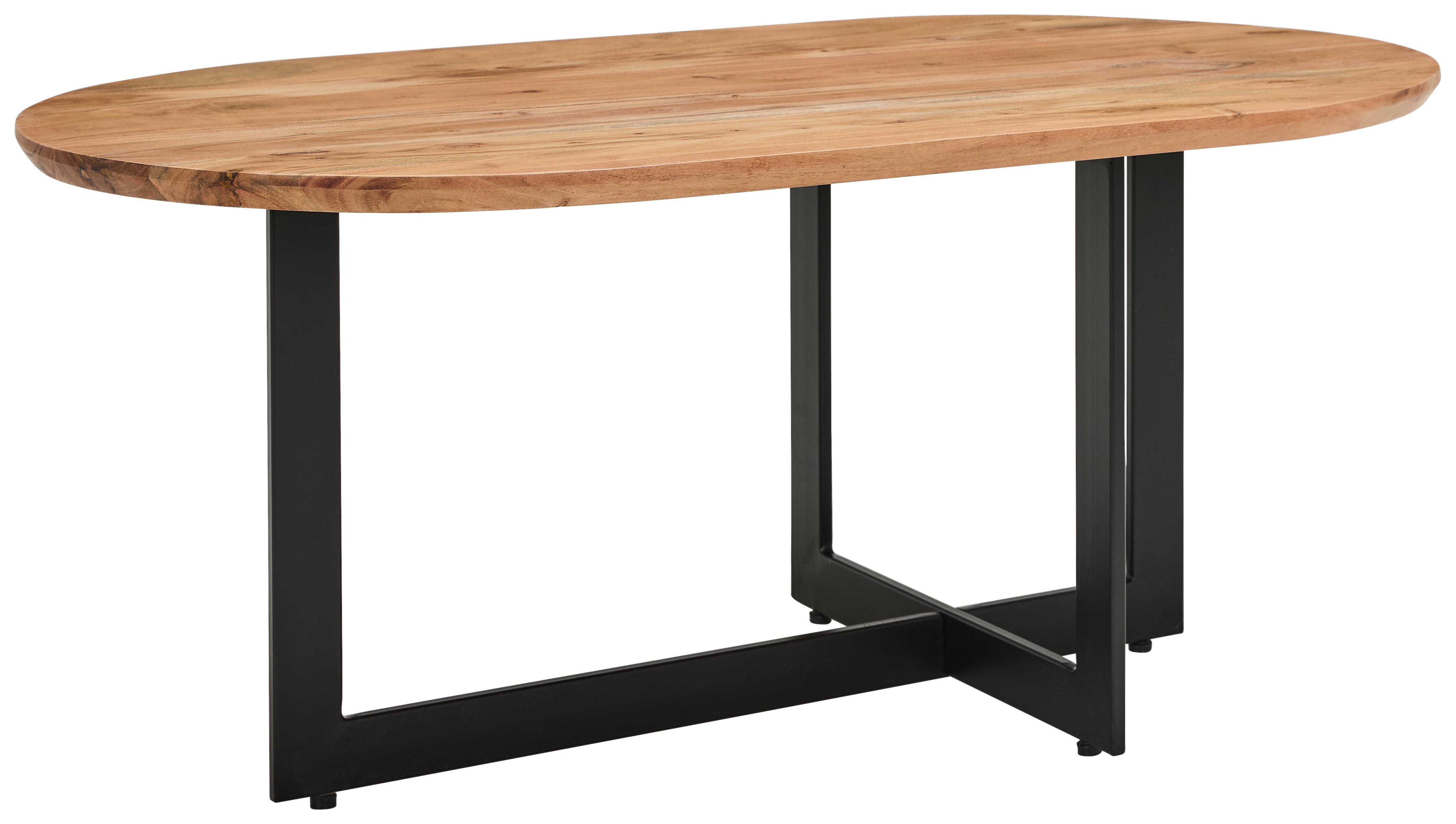 STOLIK KAWOWY LIJA - kolor naturalny/czarny, Design, metal/drewno (105/45/60cm) - MID.YOU
