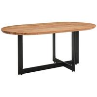 STOLIK KAWOWY LIJA - kolor naturalny/czarny, Design, metal/drewno (105/45/60cm) - MID.YOU
