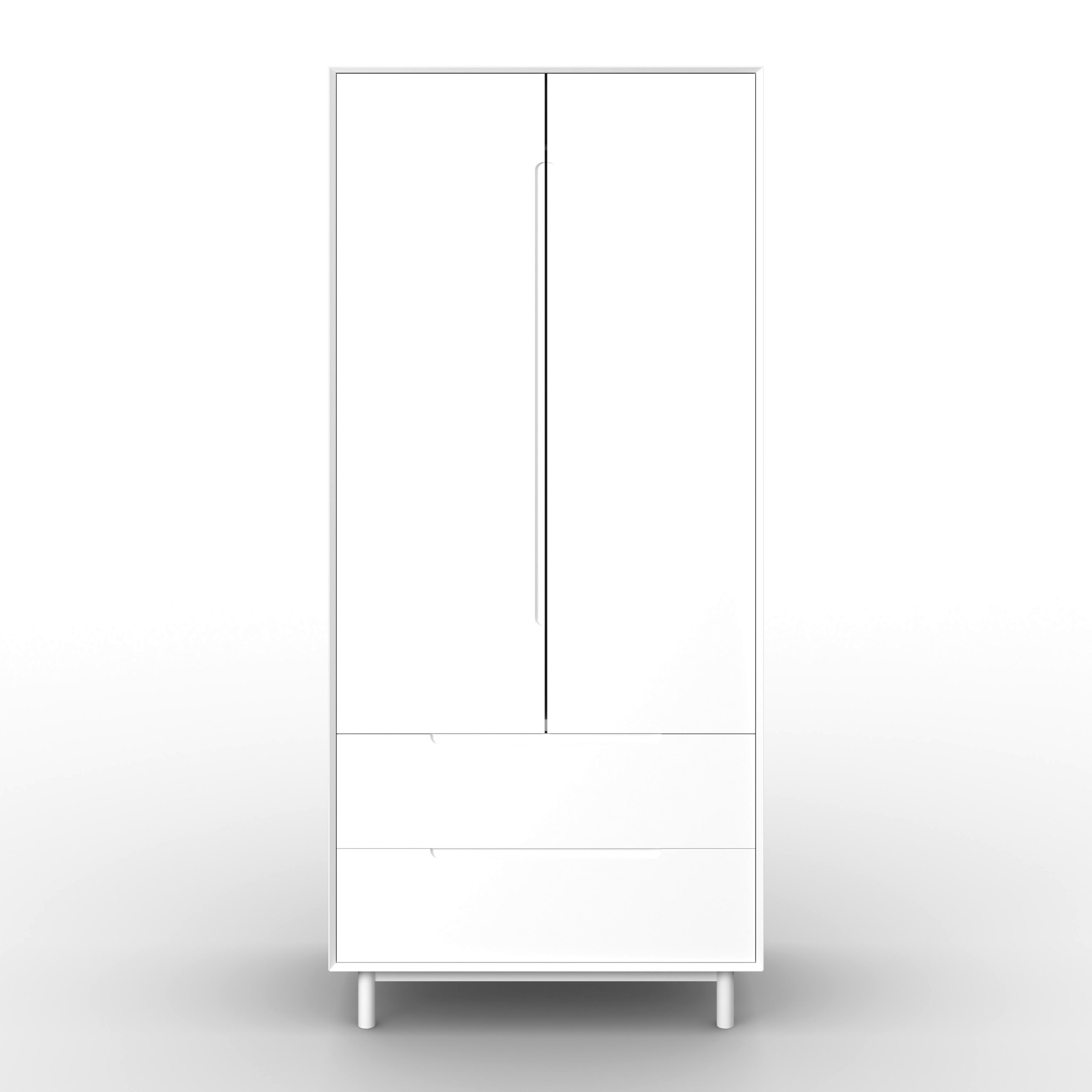 GARDEROB MARLO - vit, Modern, trämaterial/trä (100/223/60cm) - Bessagi Home