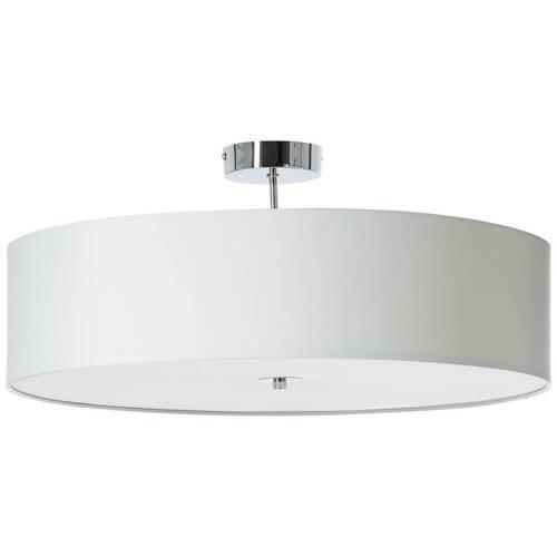 Hängeleuchte Andria in Weiß max. 60 Watt - Chromfarben/Weiß, Design, Textil/Metall (60/26,5cm) - Brilliant