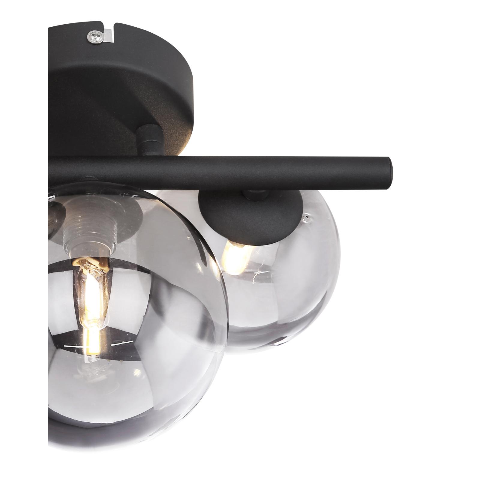 LED-Wandleuchte Riha in Schwarz max. 3,5 Watt - Schwarz, Design, Glas/Metall (28/19cm) - Globo