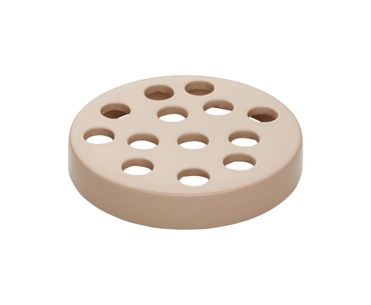 Vase Levin in Klar/Hellbraun - Klar/Hellbraun, Natur, Glas/Keramik (17/21cm) - Modern Living