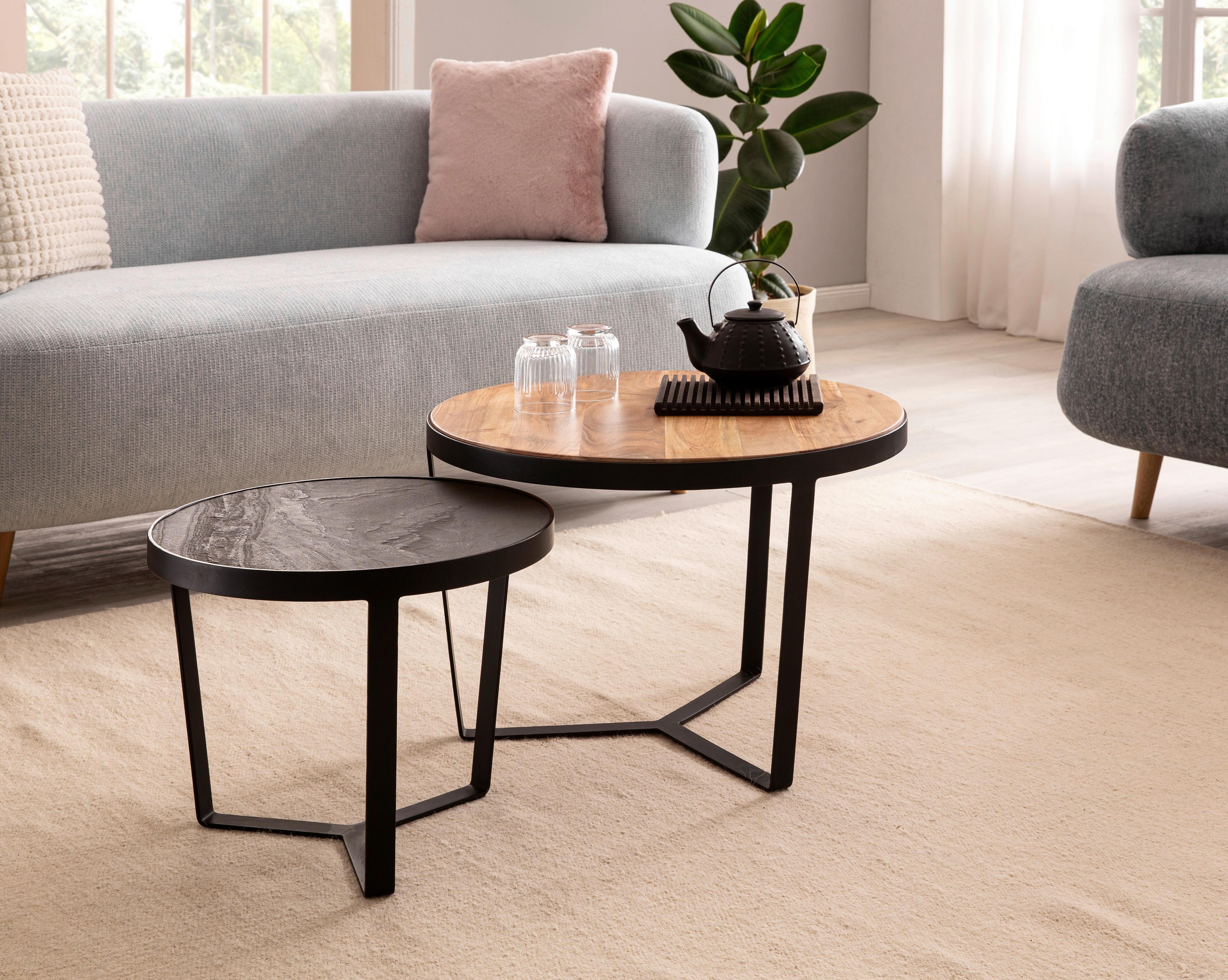 COUCHTISCHSET WL6.765 - Schwarz/Braun, Lifestyle, Holz/Holzwerkstoff (60/60/40cm) - MID.YOU