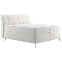 Boxspringbett Emily Creme ca. 180x200cm - Creme/Alufarben, KONVENTIONELL, Holzwerkstoff/Textil (180/200cm) - Premium Living