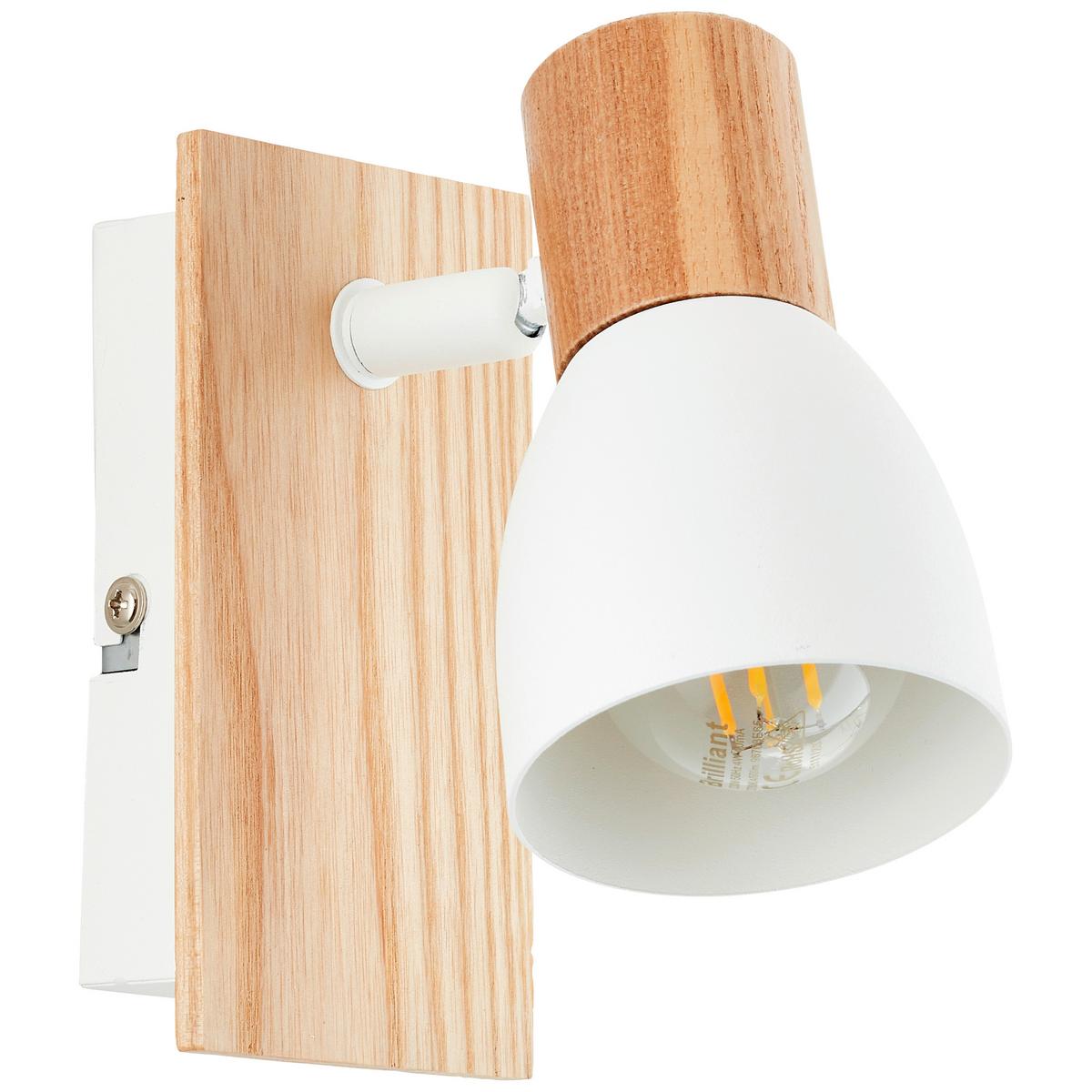 Strahler Daintree Naturfarben/Schwarz max. 28 W - Naturfarben/Weiß, Basics, Holz/Metall (7/14cm) - Brilliant