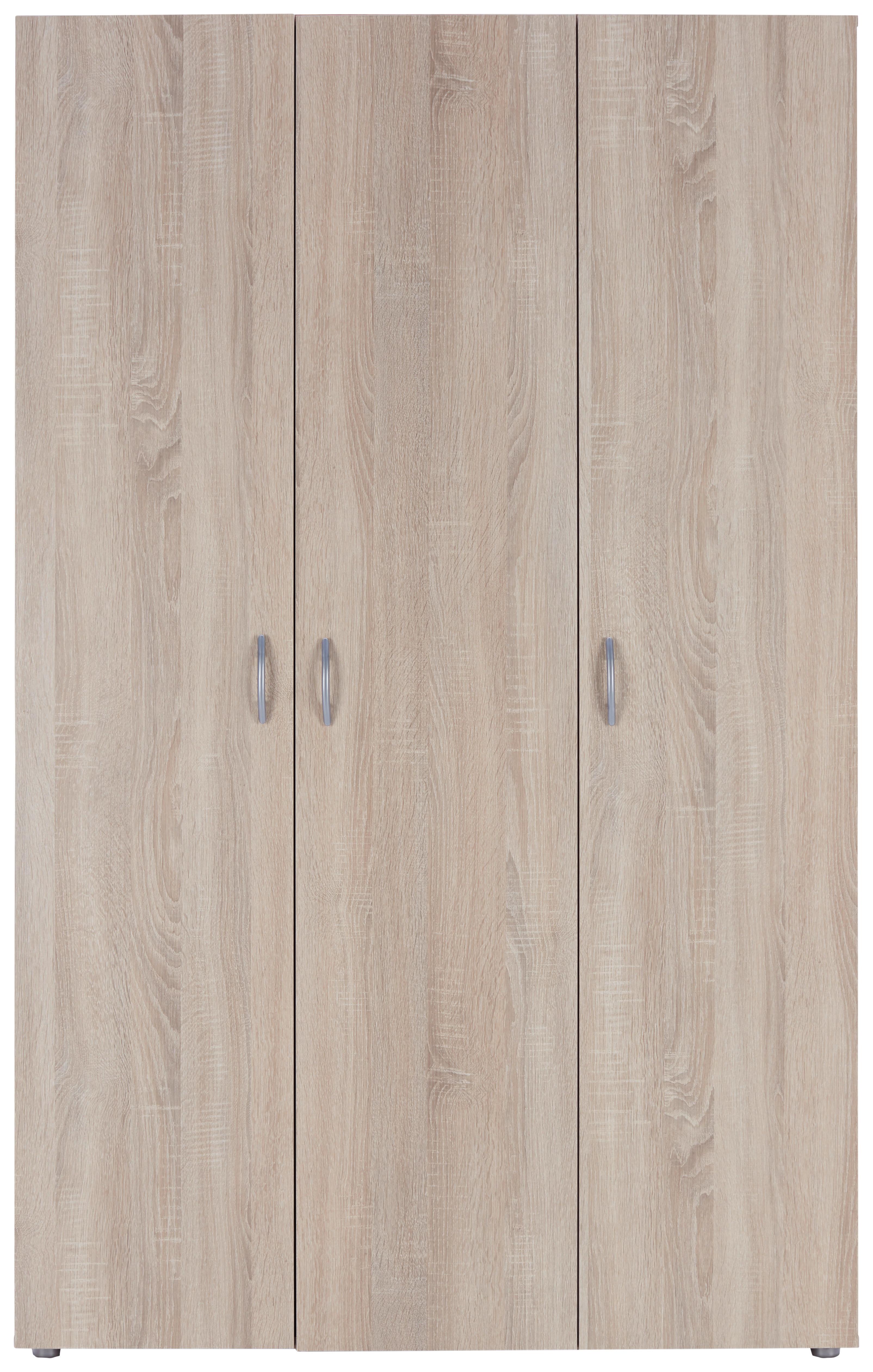 Kleiderschrank Basic in Sonoma Eiche - Grau/Sonoma Eiche, KONVENTIONELL, Holzwerkstoff/Kunststoff (110,7/179/51,9cm) - Based