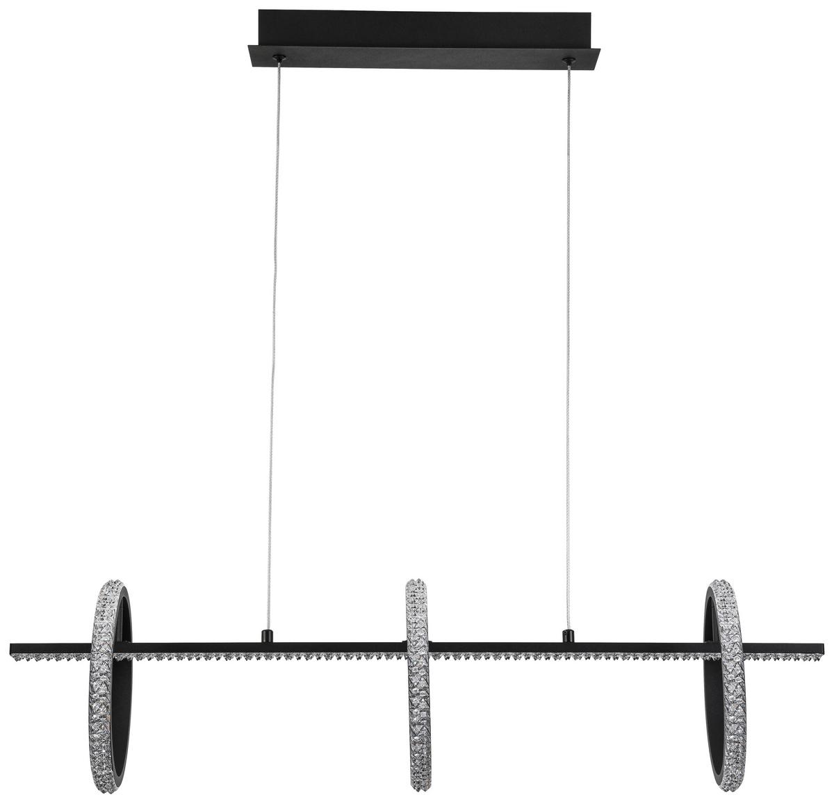 Lampă suspendată cu LED Ulo - negru, Modern, plastic/metal (80/20/120cm) - Modern Living