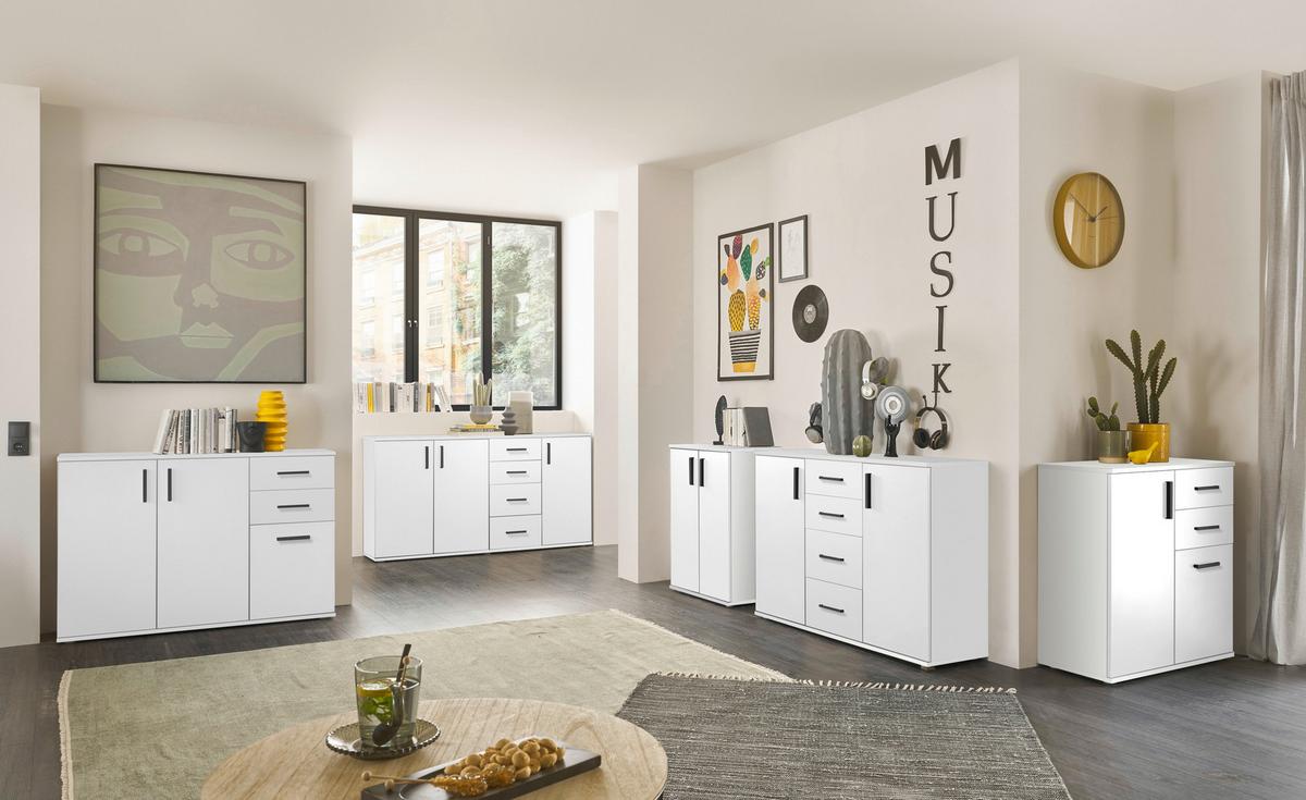KOMODA BC 1040 - czarny/biały, Design, materiał drewnopochodny/tworzywo sztuczne (60/84/35cm) - Livetastic