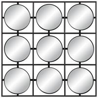 Fali Tükör 9 Kerek Résszel Maxim - fekete, Modern, Üveg/fém (70/70/8,5cm) - Mömax