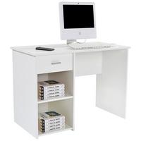Íróasztal Fehér 1 Fiókkal Kubek 2 - fehér, Modern, faalapú anyag (110/75/50cm)