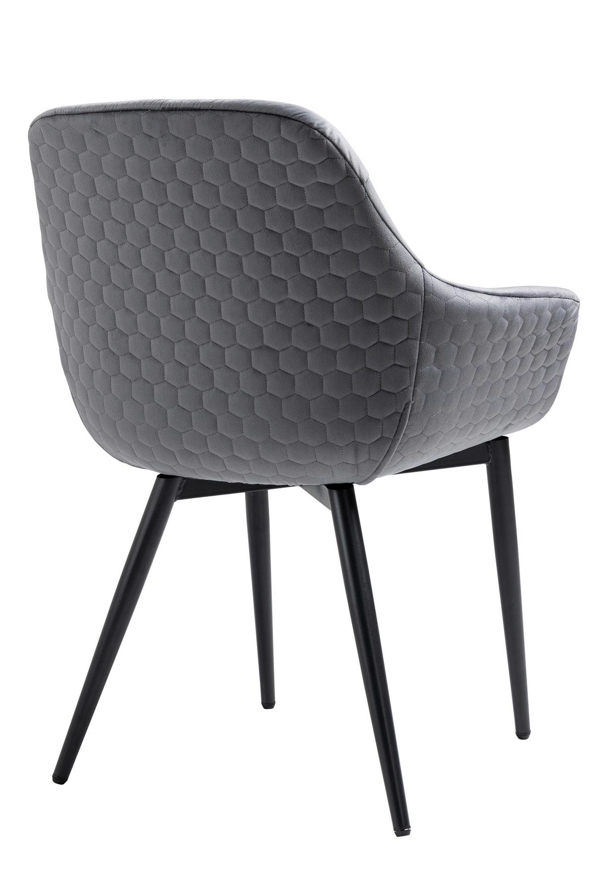 Naslanjač Samt, Siva - siva/črna, Moderno, kovina/tekstil (63/81,5/61cm) - Livetastic