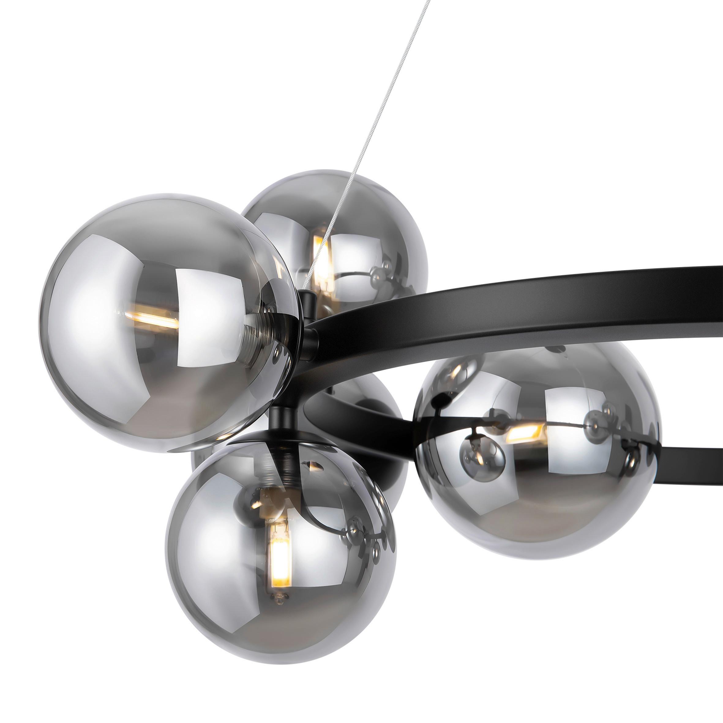 Pendelleuchte Dallas Schwarz max. 28 Watt - Schwarz, Trend, Glas/Metall (25/137/67cm) - MAYTONI