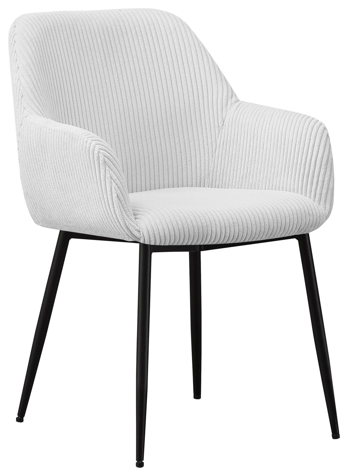 KRZESŁO Z PODŁOKIETNIKAMI JESSY - kremowy/czarny, Design, metal/tkanina (57/85/60cm) - Xora