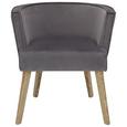 Stuhl in Grau/Naturfarben - Naturfarben/Grau, MODERN, Holz/Textil (71/64/74cm) - PREMIUM LIVING