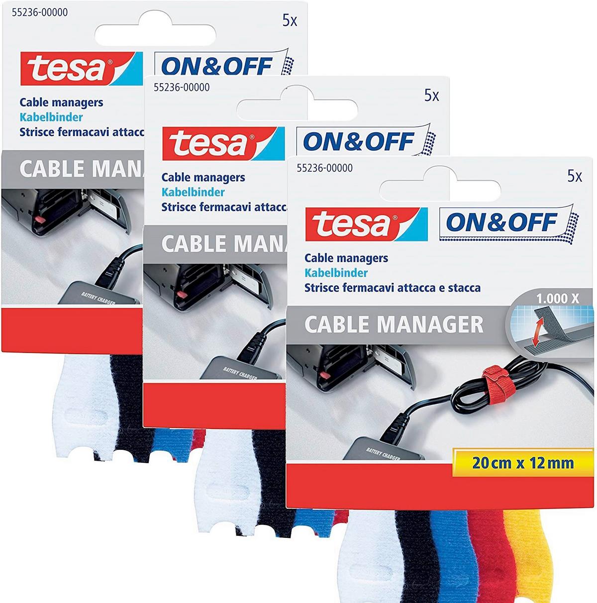 Tépőzáras Kábelkötegelő 5db/csomag - sárga/fekete, műanyag