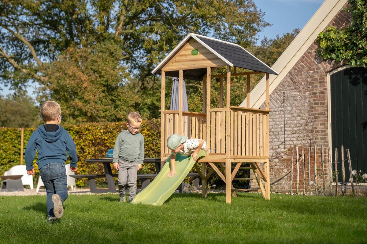 Igralna Hišica Exit Panorama 300, Naravne Barve - zelena/naravne barve, Konvencionalno, umetna masa/les (226/120/203cm) - EXIT Toys