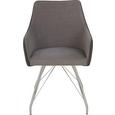 Stuhl in Grau - Chromfarben/Grau, MODERN, Textil/Metall (54/85,5/64cm) - Modern Living Stuhl in Grau - Chromfarben/Grau, MODERN, Textil/Metall (54/85,5/64cm) - Modern Living