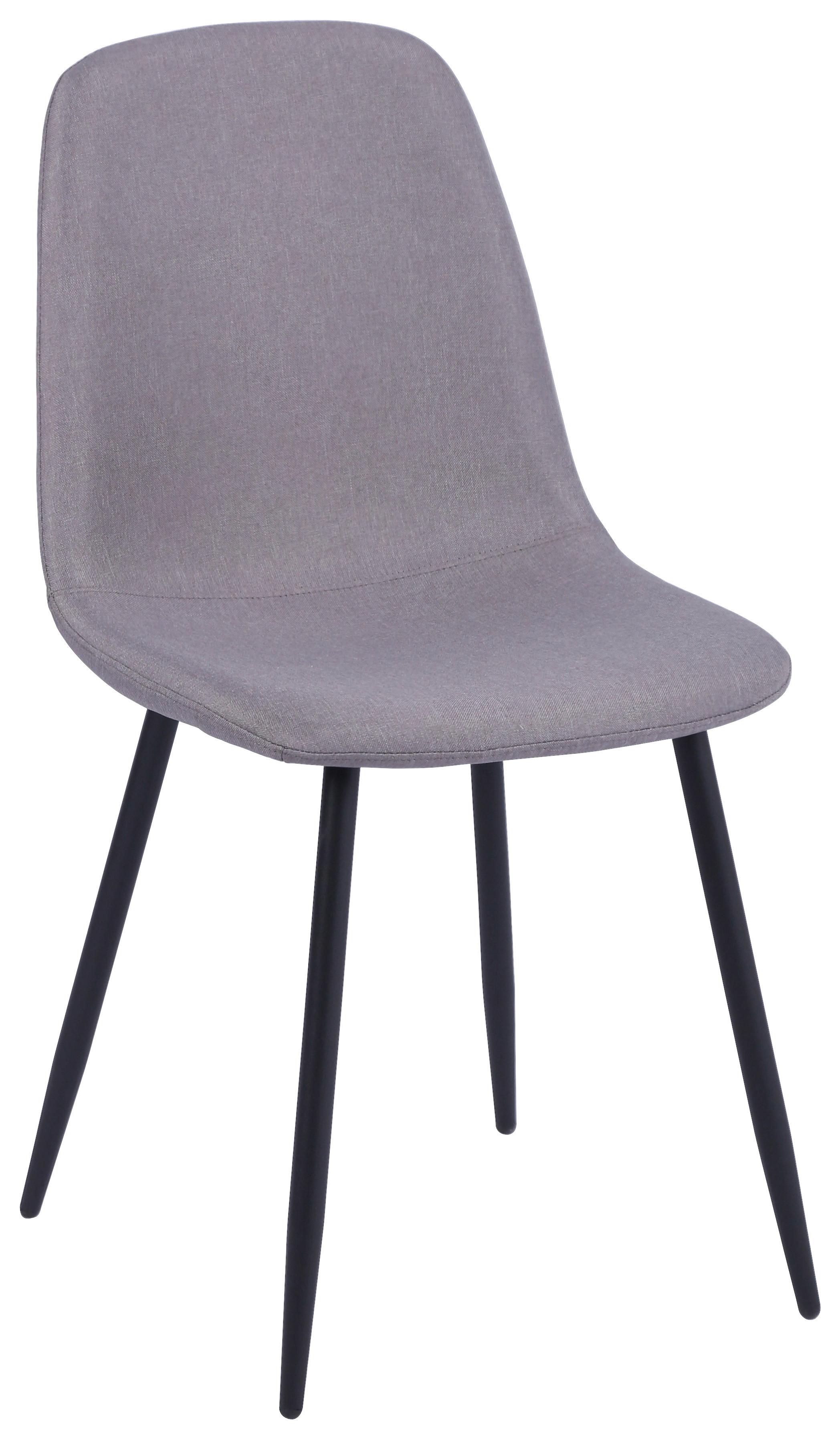 Stol Mona, Siva, Črne Noge - siva/črna, Moderno, kovina/tekstil (44/87/56cm)