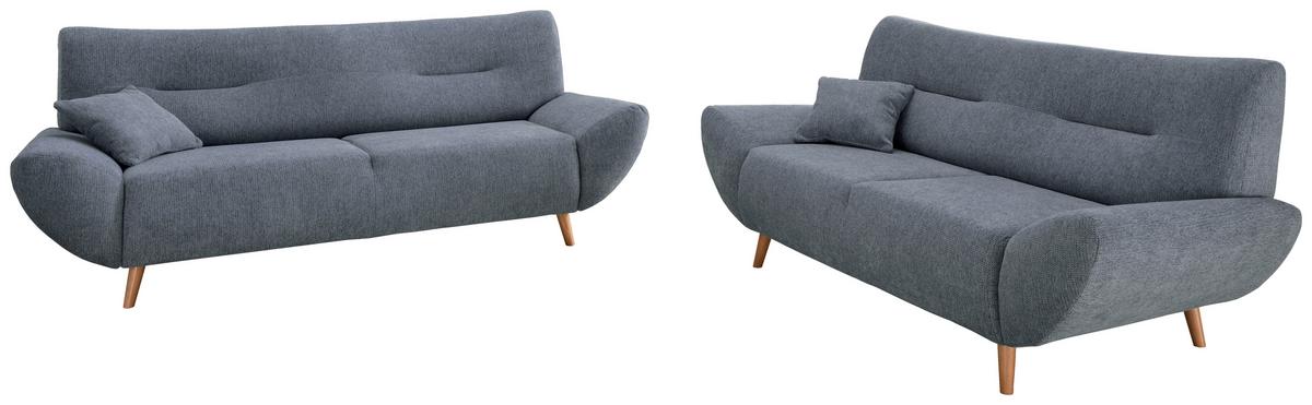 3-Sitzer-Sofa Drago Hellblau Chenille - Wildeiche/Hellblau, MODERN, Holz/Textil (205/81/90cm) - MID.YOU