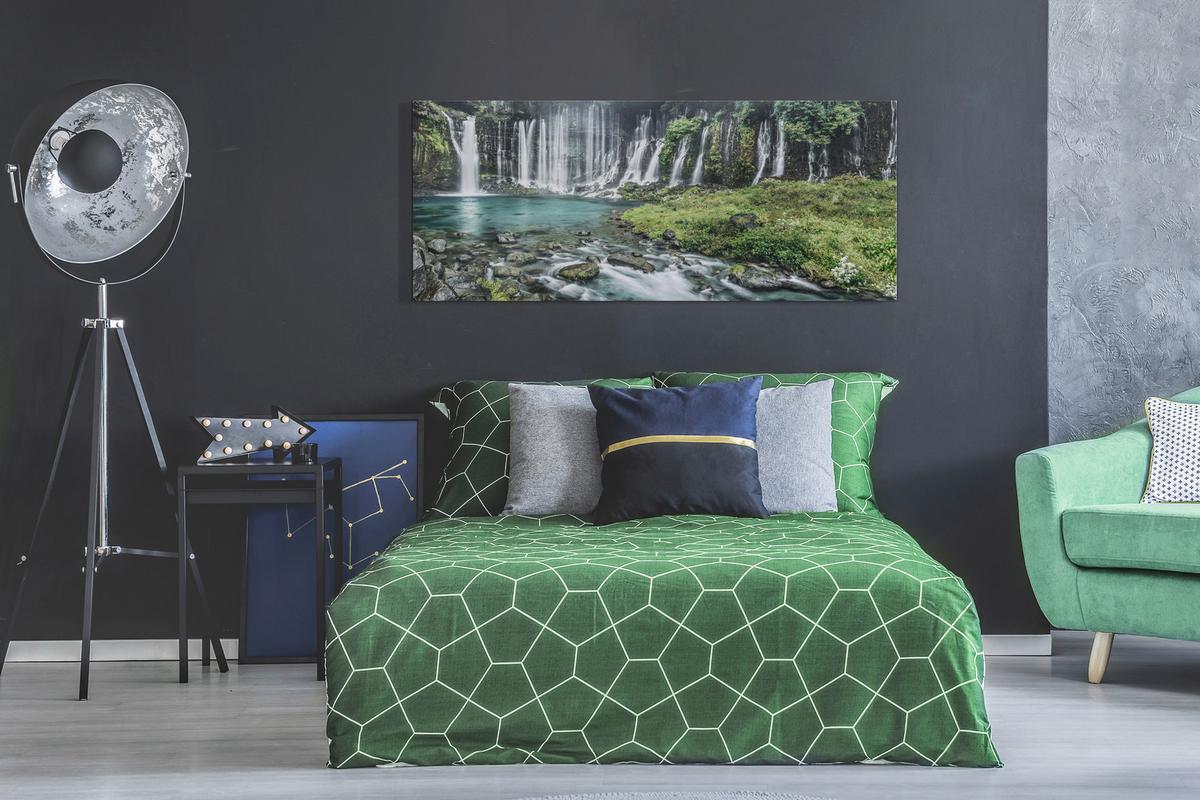 Glasbild Multicolor ca. 125x50cm - Multicolor, Basics, Glas/Papier (125/50cm)