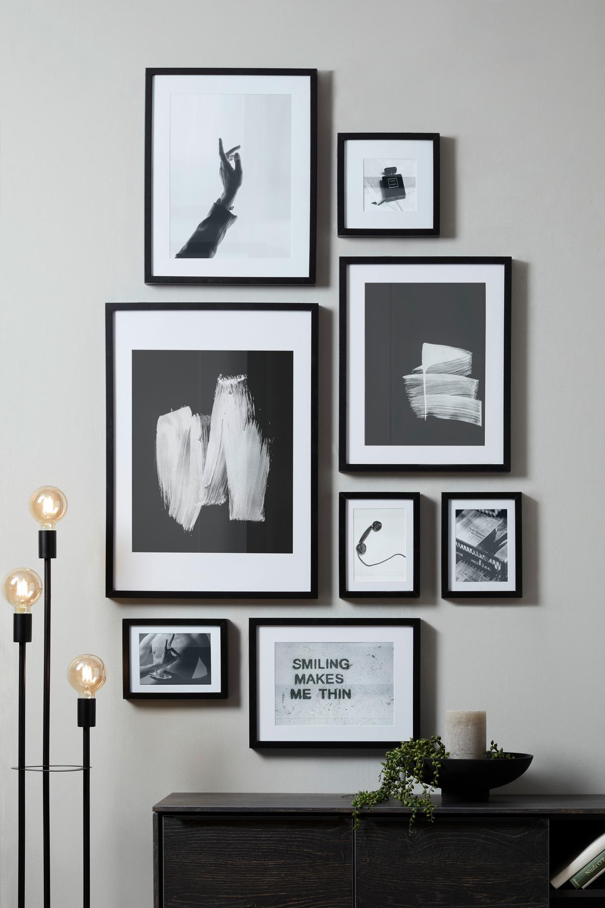 Ramă foto Gitta - negru, Modern, plastic/material pe bază de lemn (40/50/3,6cm) - Modern Living