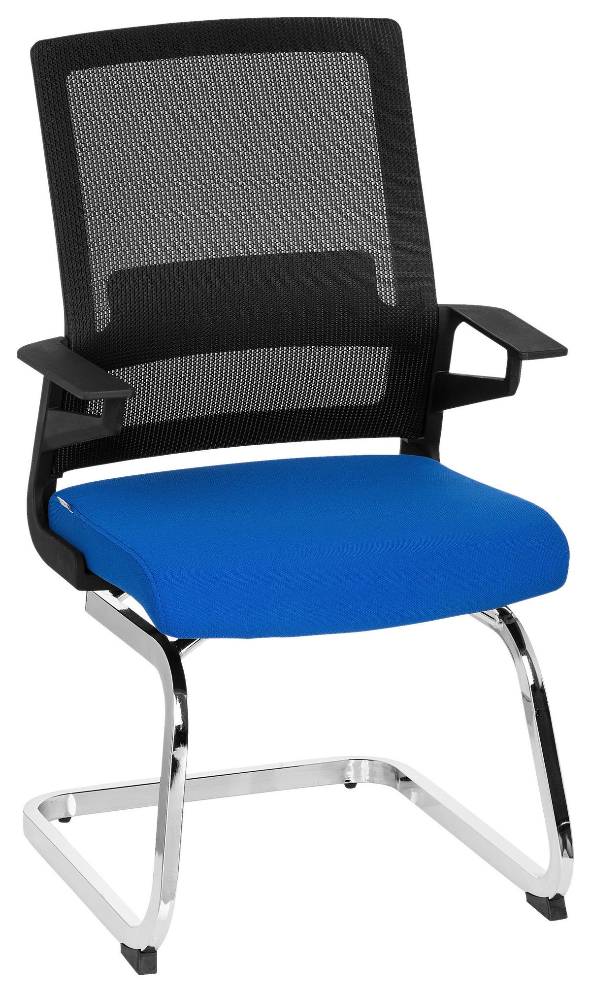 Besucherstuhl Inventor V Blau/Schwarz - Blau/Chromfarben, MODERN, Kunststoff/Textil (59/95/54cm) - MID.YOU