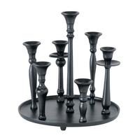 Kerzenhalter Poulina aus Aluminium in Schwarz - Schwarz, Design, Metall (29/31cm)