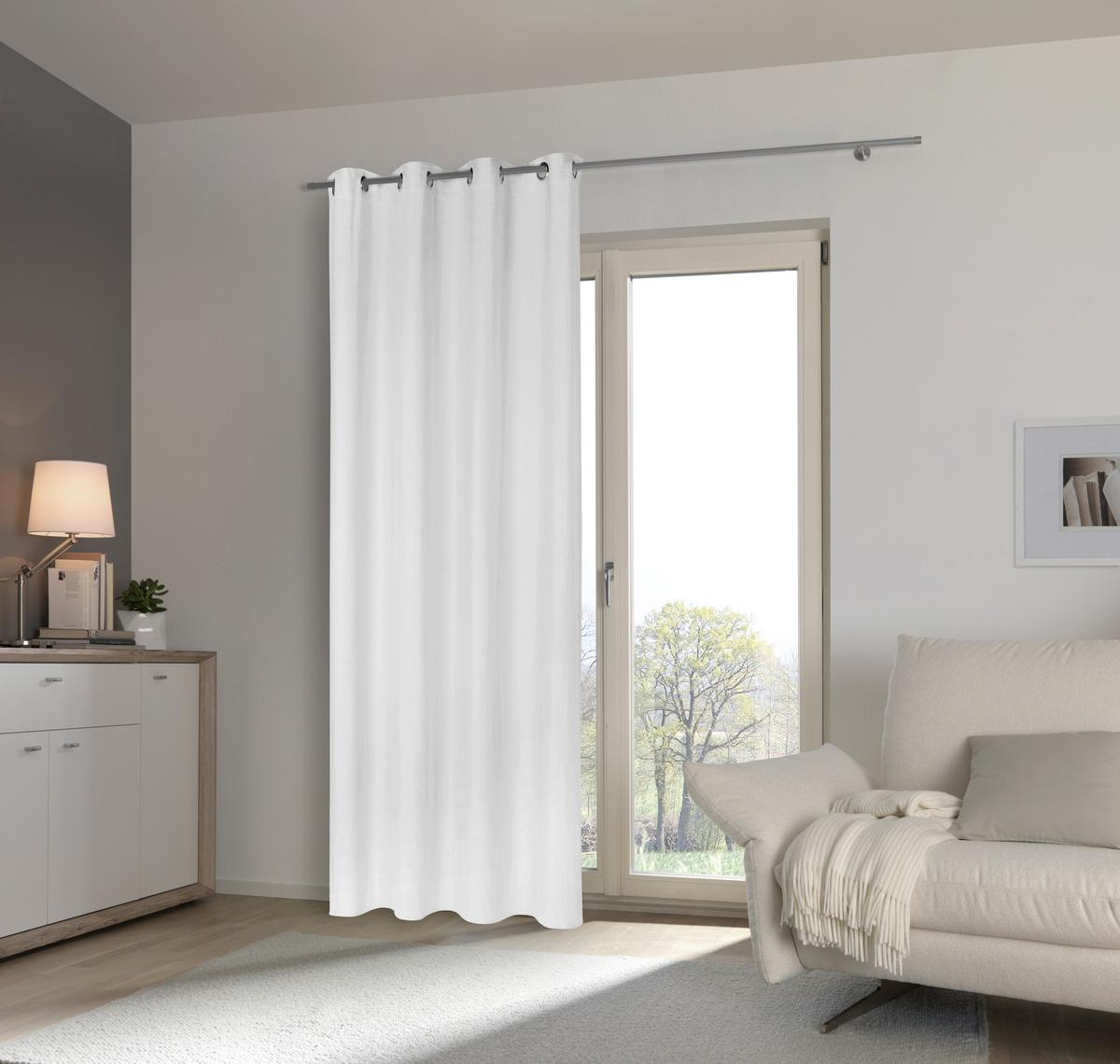 ZASŁONA NA PRZELOTKACH CLARA - biały, Konventionell, tkanina (140/255cm) - Bio:Vio